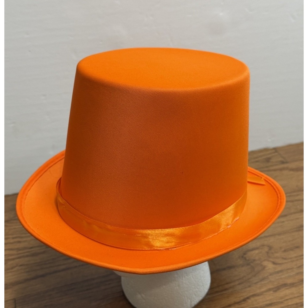 Deluxe ORANGE TOP HAT Dumb & Dumber Magician Clown Prop Costume Cap Formal NEW!